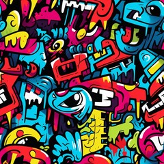 Fototapeta premium Abstract Graffiti Seamless Pattern, Urban Street Art Pattern, Graffiti Pattern, Graffiti Digital Paper, Modern Spray Paint, Street Style Graffiti, Graffiti Background