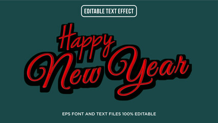 Happy new year style text effect editable	