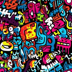 Abstract Graffiti Seamless Pattern, Urban Street Art Pattern, Graffiti Pattern, Graffiti Digital Paper, Modern Spray Paint, Street Style Graffiti, Graffiti Background