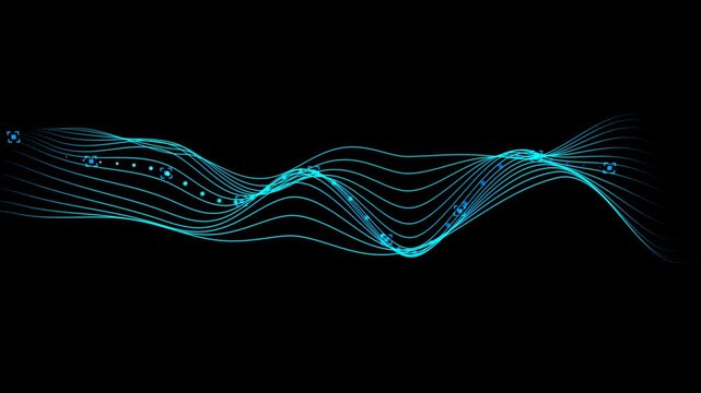 beautiful abstract wave technology background with blue light digital effect corporate concept theme