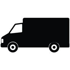 Delivery Truck Silhouette with Smooth Lines for Logistics and Transportation