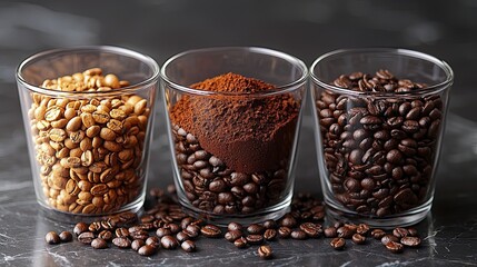 Coffee Beans and Blends in Clear Containers