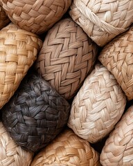 Natural Woven Basket Textures in Earthy Tones