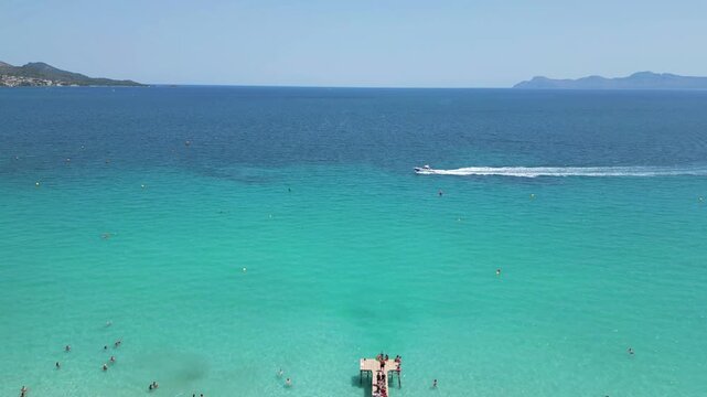Mallorca, Majorca Alcudia, Drone view, Blue water