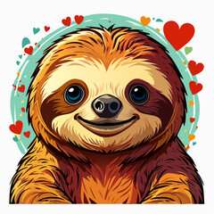 Obraz premium Faultier - Cartoon Comic Stil