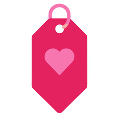 Pink heart tag with loop for sale or gift