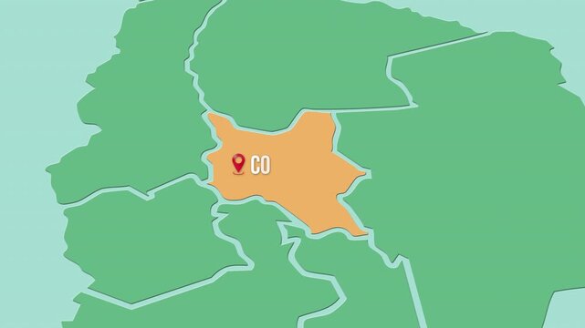 Mapa de Bolivia con divisi&oacute;n pol&iacute;tica resaltando el Departamento  Cochabamba