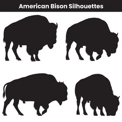 American Bison Silhouettes