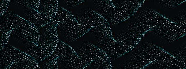 Dynamic glowing teal dot pattern evokes a futuristic and modern vibe design