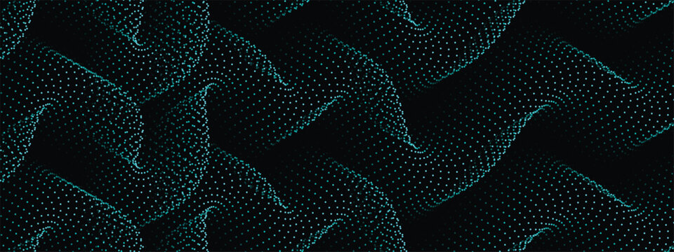Dynamic glowing teal dot pattern evokes a futuristic and modern vibe design