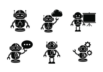 Fototapeta premium Set of robot icons