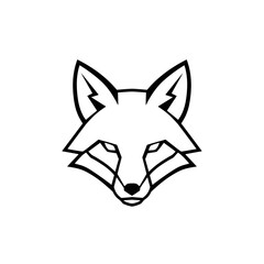 Obraz premium Minimalist black line drawing of a fox isolated on transparent background