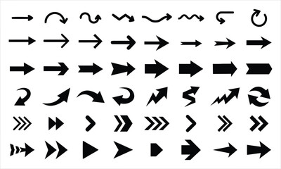 arrow, direction, pointer, symbol, icon, set, collection, navigation, right, left, up, down, curved, straight, wavy, zigzag, rounded, sharp, thick, thin, graphic, design, element, interface, web, sign