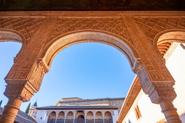 Fototapeta premium Court of Myrtles in Nasrid palace of Alhambra, Granada, Spain