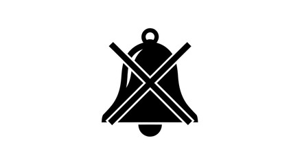 Icon representing silence or no sound, with a bell crossed out.