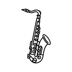 Naklejka premium Line art illustration of a saxophone