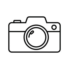 Simple line art icon of a camera