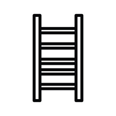 Simple black outline of a ladder on a, representing climbing and progress
