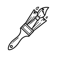 Paint brush with dripping paint