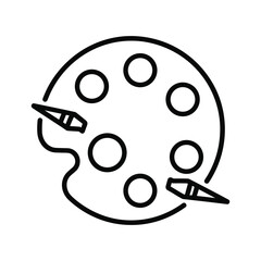 Fototapeta premium Artists paint palette with brushes