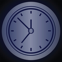 Clock Icon on Dark Blue Background time watch