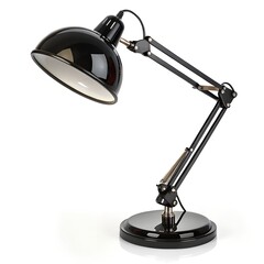 Modern Black Desk Lamp on White Background