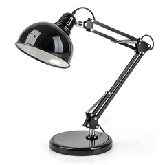 Modern Black Desk Lamp on White Background