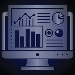 Computer screen with financial charts and graphs monitor