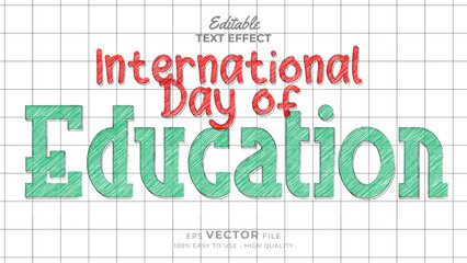 International Day of Education editable text