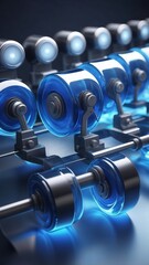 Advanced blue tech in modern machinery highlights precision