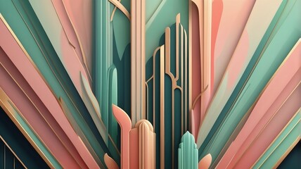 Vibrant abstract design featuring soft colors and geometric shapes
