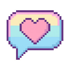 Obraz premium PNG Pixelated heart speech bubble