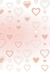 Soft and Romantic Pattern of Floating Pastel Pink Hearts, Abstract Background Texture for Valentine's Day or Wedding Design.