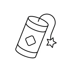 Firecracker line icon vector stock with white background