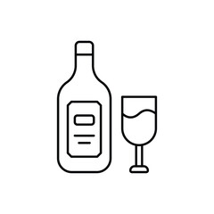 Wine line icon vector stock with white background