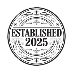 Vintage established 2025 seal emblem design