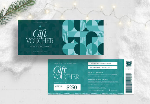 Gift Certificate Coupon Voucher Template for Retail Marketing