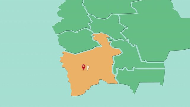 Mapa de Bolivia con divisi&oacute;n pol&iacute;tica resaltando el Departamento  Potos&iacute;