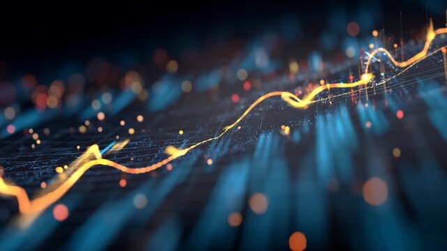 Abstract data visualization dynamic digital financial chart graphic