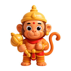 Fototapeta premium PNG Cute cartoon monkey warrior