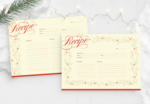 Christmas Recipe Card Template