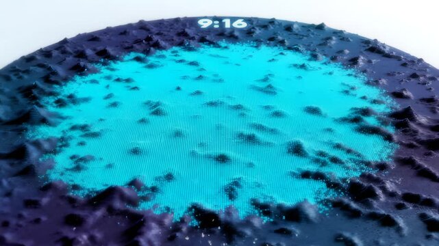 Particles Forming Radar Blip on Land Surface, Futuristic Concept