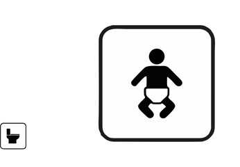 Toilet icon set. WC sign. Washroom, male, female, unisex accessible, baby changing table room, shower, handicap.         Public bathroom pictogram.  
