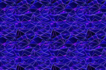 Avant-garde seamless futuristic geometric pattern. Glitching holographic effects, complex technological forms. Suited for innovative textiles, web development, video content, posters.