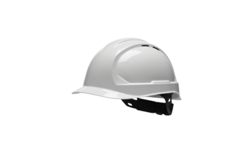 Stay safe with this durable white hard hat, perfect for construction sites and industrial workplaces, ensuring head protection with reliable safety gear
