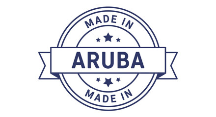 Obraz premium Aruba made in label vector graphic design product origin stamp editable vector
