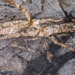 Grey Granite Crystalline Texture with Fractures