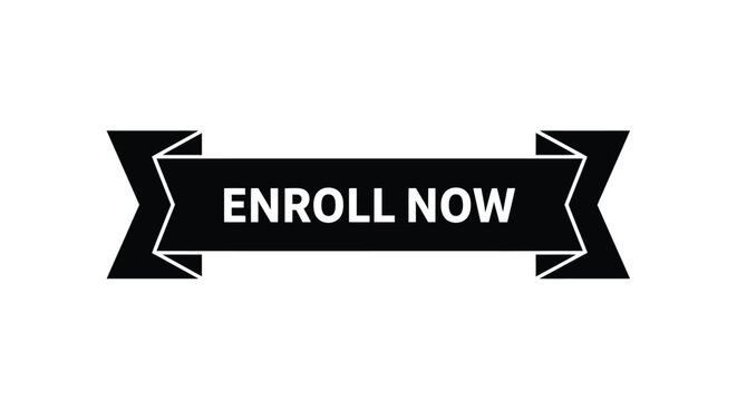 Enroll now banner vector design for courses and registration form editable vector