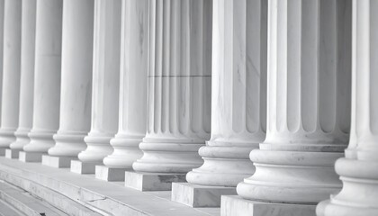Rows of white marble columns