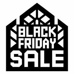 Black friday sale graphic design with geometric shapes